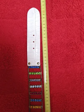 Cintura Nani bianca con strass multicolor