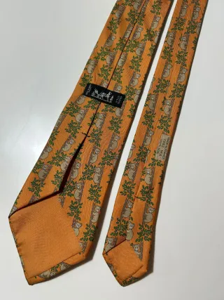 Corbata Hermes Naranja con Osos