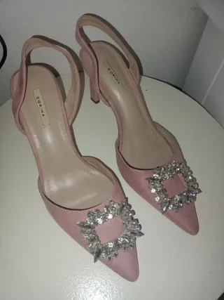 Zapatos fiesta CORINA rosa/plata Talla 40