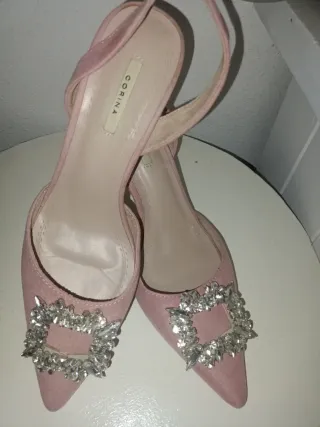 Zapatos fiesta CORINA rosa/plata Talla 40