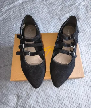 Zapatos JessyRoss Ante Negro Talla 38