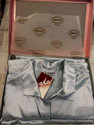 Pijama de raso Mia azul talla 46