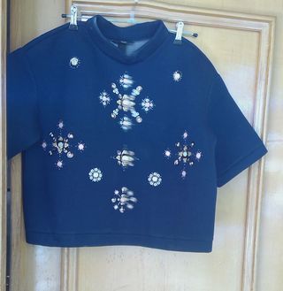 Conjunto Top y Falda con Pedrería