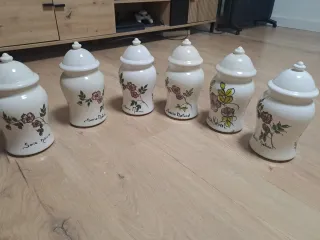 6 Jarrones Cerámica Vintage Decorativos