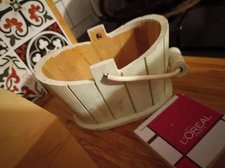 Scatola Legno Decorata + Cestino + L'Oréal