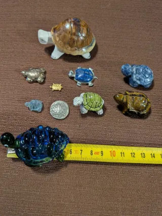 Lote de 10 figuras de tortugas decorativas