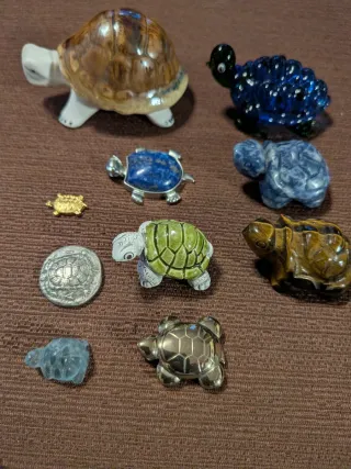 Lote de 10 figuras de tortugas decorativas