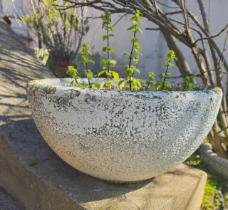 4 Vasi in pietra beige/grigio