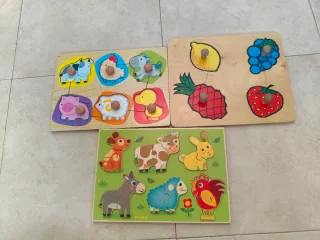 Puzzles de madera educativos.