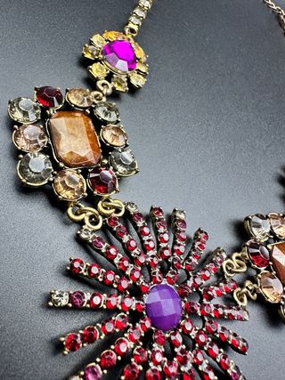 Collar Vintage Estilo Joya Antiguo Multicolor