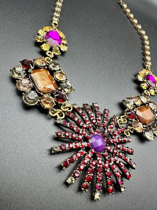 Collar Vintage Estilo Joya Antiguo Multicolor