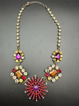 Collar Vintage Estilo Joya Antiguo Multicolor