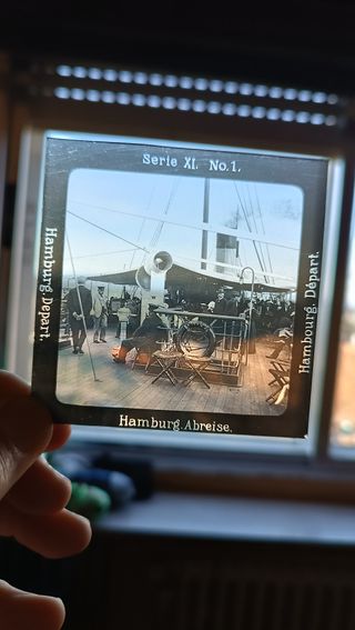 Diapositivas cristal siglo XIX Barco Hohenzollern