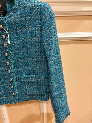 Chaqueta Mango Tweed Azul nueva sin estrenar
