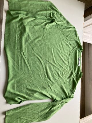 Suéter Zara verde cuello redondo manga raglán Tall