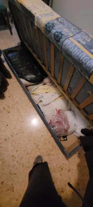 Sofá Cama Tela Azul y Amarillo