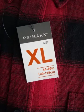 Camisa cuadros roja y negra Primark Talla XL