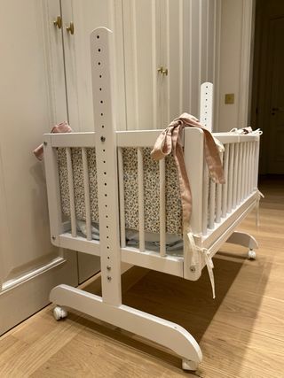 Minicuna colecho madera blanca