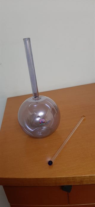 Set Vaso Vetro Murano Viola Trasparente