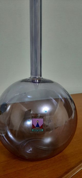 Set Vaso Vetro Murano Viola Trasparente