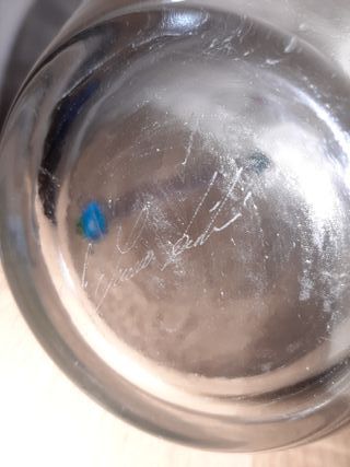 Set Vaso Vetro Murano Viola Trasparente