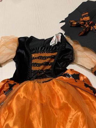 Disfraz infantil bruja naranja y negro