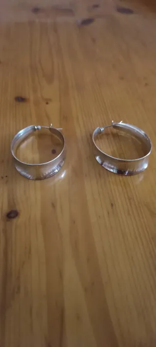 Aros plata gruesos 4,5cm largo,3,5cm ancho,1cm