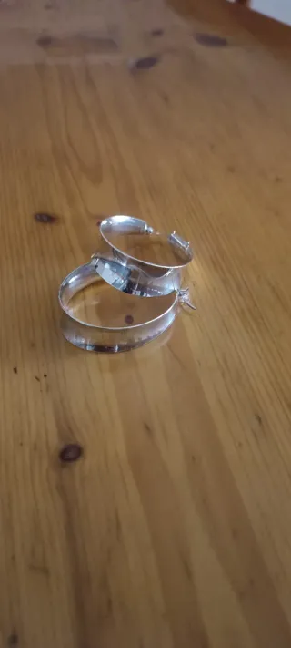 Aros plata gruesos 4,5cm largo,3,5cm ancho,1cm