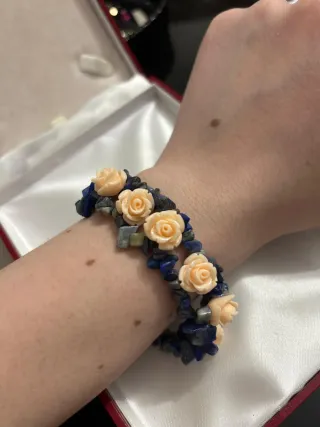 Bracciale Lapislazzuli con Rose