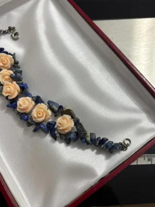 Bracciale Lapislazzuli con Rose