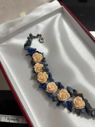 Bracciale Lapislazzuli con Rose