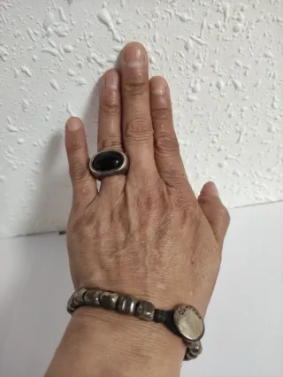 Lote Pulsera y Anillo Plata Negra