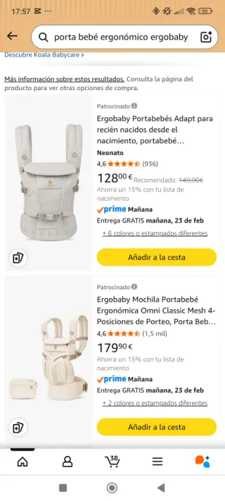 Mochila Ergobaby Portabebés Ergonómica