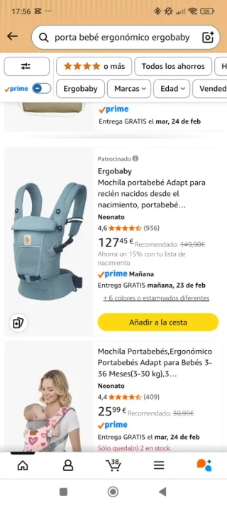 Mochila Ergobaby Portabebés Ergonómica