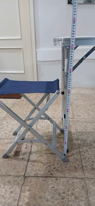 Mesa Camping Plegable Regulable + Sillitas