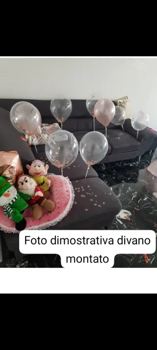 Divano angolare con poggiapiedi estraibile