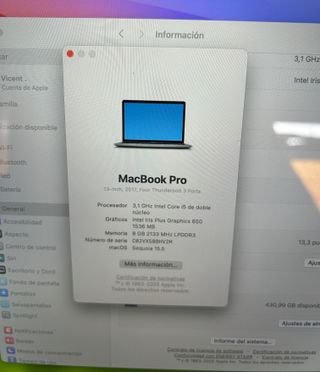 MacBook Pro 2017 8GB 512GB Gris Espacial