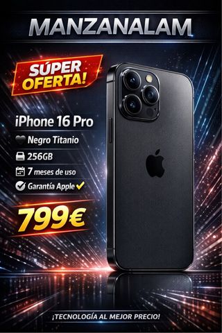 iPhone 16 Pro 256GB Negro Titanio