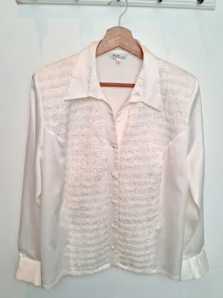 Camisa Vintage Blanca/Crema Talla 5xl
