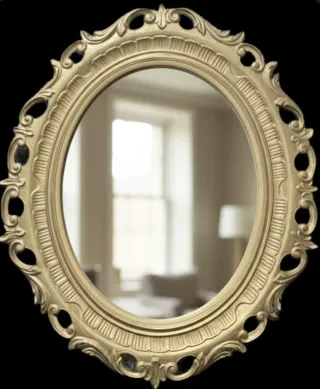 Specchio Ovale Barocco Dorato Vintage