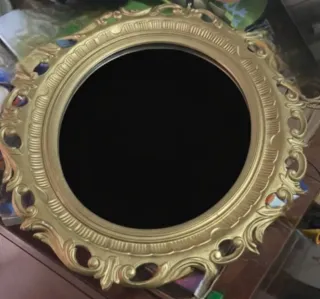 Specchio Ovale Barocco Dorato Vintage