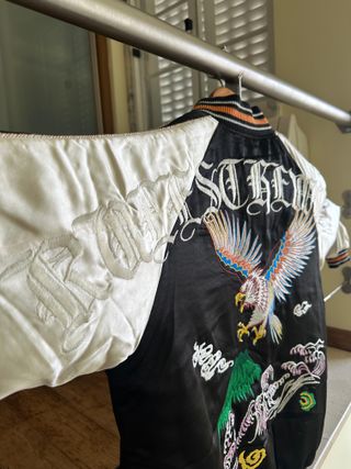 Corteiz Satin Reversible Jacket 'Black/Yellow'