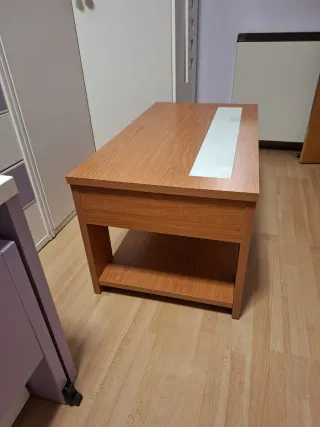 Mesa auxiliar elevable con almacenaje