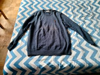 Jersey hombre azul y gris