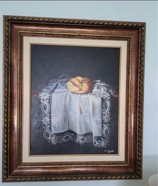 Cuadro bodegón clásico + marco. Decoración vintage