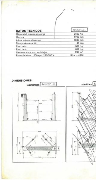 Elevador 2 columnas Asimétrico Istobal