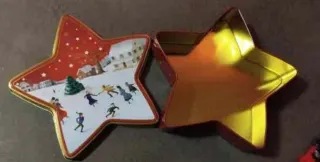 Caja metálica estrella Navidad