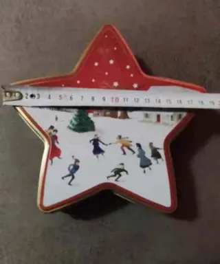Caja metálica estrella Navidad