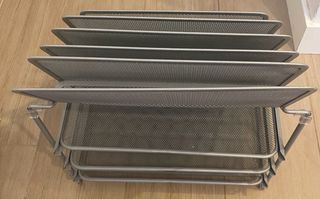 Organizador de escritorio metálico gris