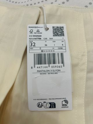 Pantalón Mango Beige Talla M Nuevo